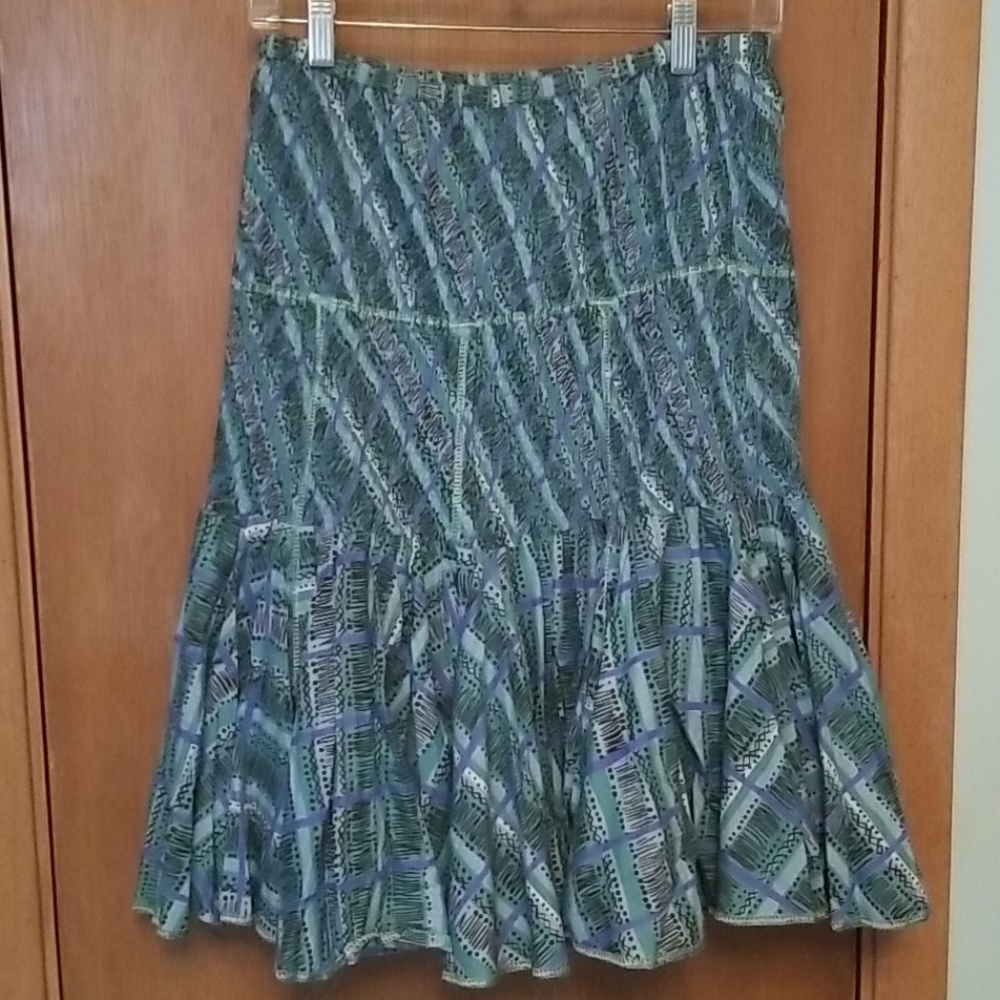 Anthropologie Odille Smocked Full Skirt sz xs